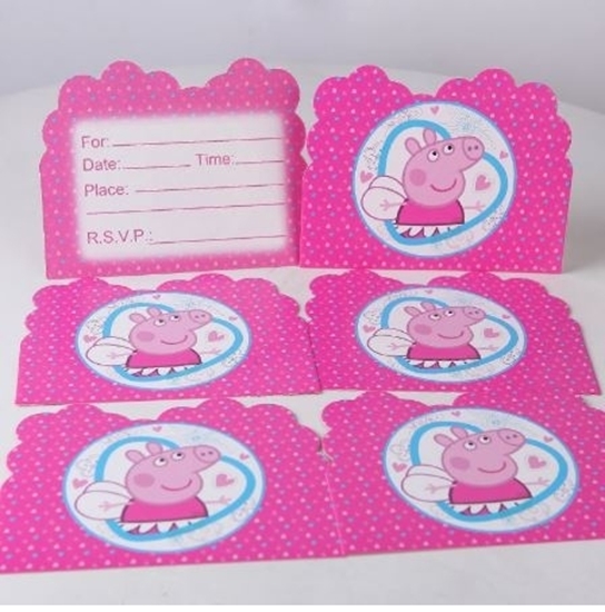 Picture of Invitation Cards PEPPA PIG 10 PCs - 14 x 11 Cm
