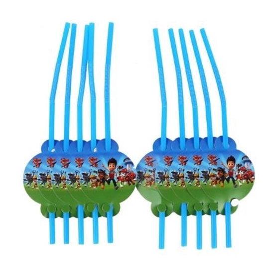 Picture of Plastic Straws PAW PATROL 10 PCS - 16.2 Cm