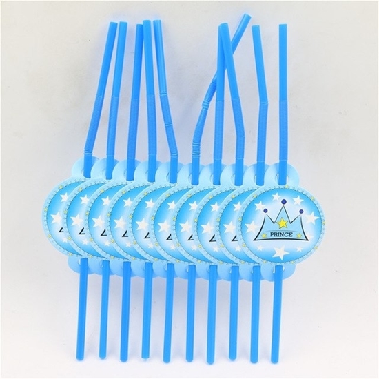 Picture of Plastic Straws PRINCE CROWN 10 PCS - 16.2 Cm