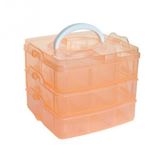 Picture of 3 Layers Detachable DIY Plastic Storage Box - 25 x 17.5 x 18.5 Cm