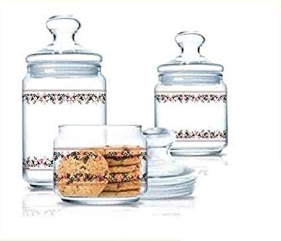 صورة Luminarc - Set of glass jars with lid, 3pcs - 0.5L, 0.75L, 1L
