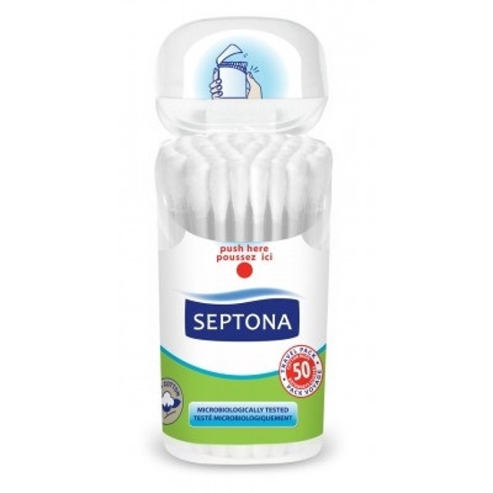 Picture of Septona - Cotton Buds with Dispenser Box 50 "Travel Pack"