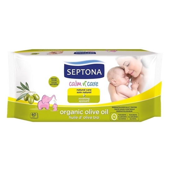 Picture of Septona - Baby Pure Wipes Organic Olive Oil 64 PC