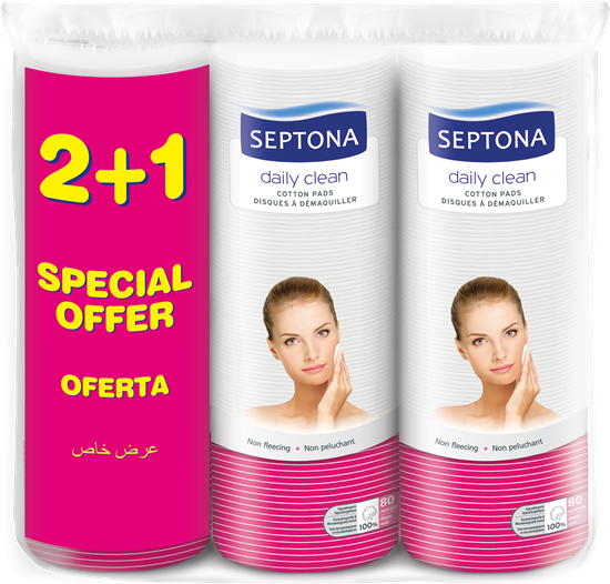 Picture of Septona - Cotton Pads in a Plastic Bag (Promo 80 PCs (2+1))
