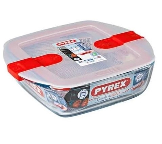 Picture of Pyrex - Square Clear Glass container, 2.2L - 27 x 23 x 7 Cm