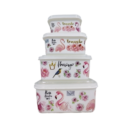 Picture of Tupperware Printed Touch Plastic, Food Storage Set (4-Piece)
