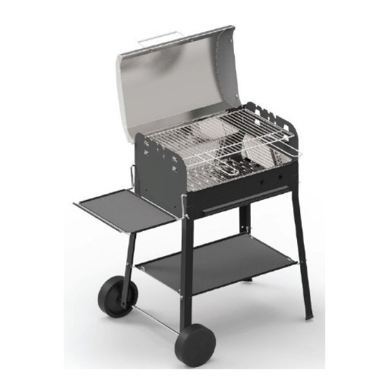 Picture of Charcoal Barbecue with Trolley & Wheels - 58 x 37 Cm