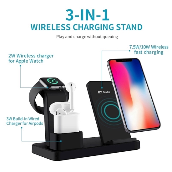 Picture of Wireless Charging Stand 3 in 1 - 18 x 12 Cm