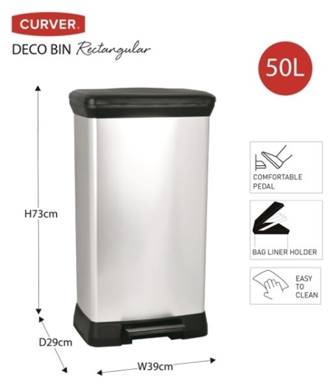 Picture of Curver - Deco Bin 50L - 72 x 39 x 29 Cm