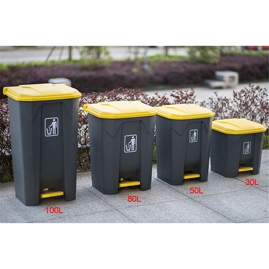 Picture of Plastic Dustbin With Pedal, 80L - 49 x 42 x 71.5 Cm