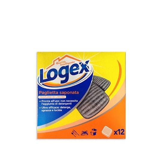 Picture of Logex - Soapy steel wool pads with lemon - 12 pcs