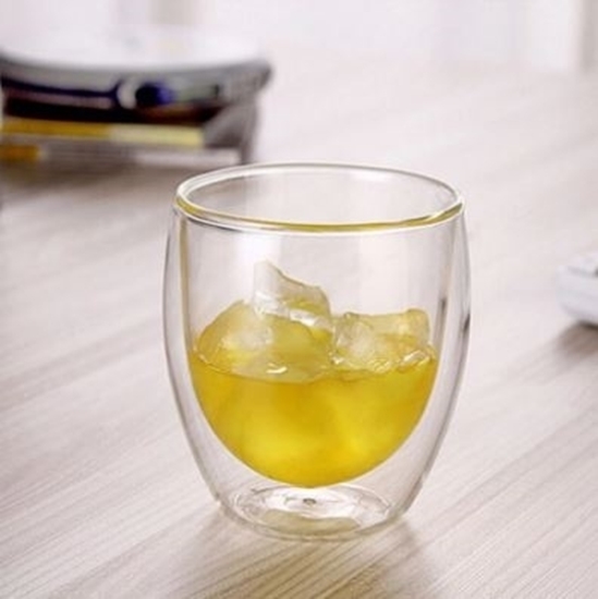 صورة Double Wall Glass Cup, 250ml - 9 x 8.3 Cm