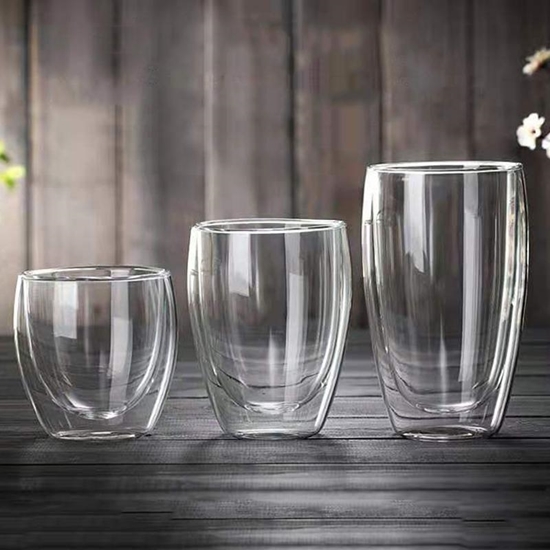 صورة Double Wall Glass Cup, 450ml - 9 x 14 Cm