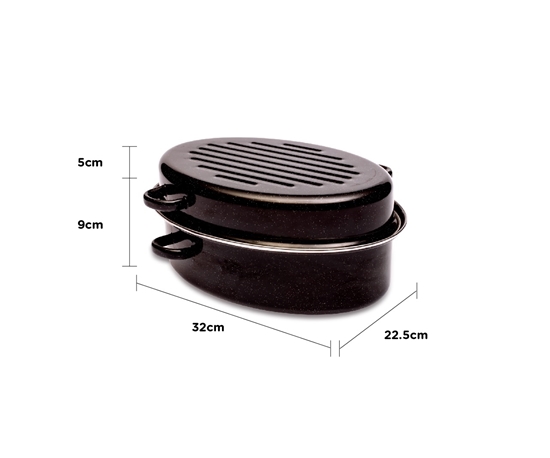 Picture of UNI CHEF - Roasting Pan with Lid, 4L - 32 x 22.5 x 14 Cm