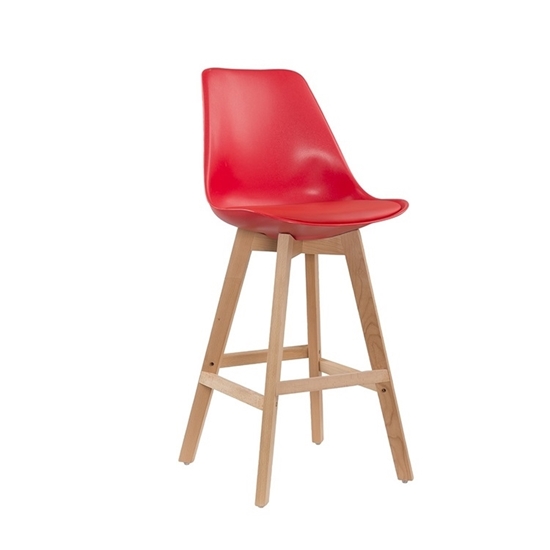 Picture of Stool with Wood Legs - 44.5 x 52 x 109 Cm