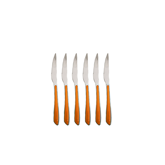 Picture of Stainless Steel Knife with Colored Handle, 6pcs - 14 Cm