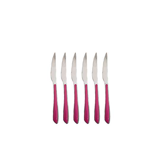 Picture of Stainless Steel Knife with Colored Handle, 6pcs - 14 Cm