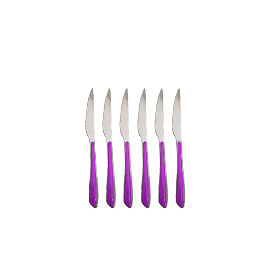 Picture of Stainless Steel Knife with Colored Handle, 6pcs - 14 Cm