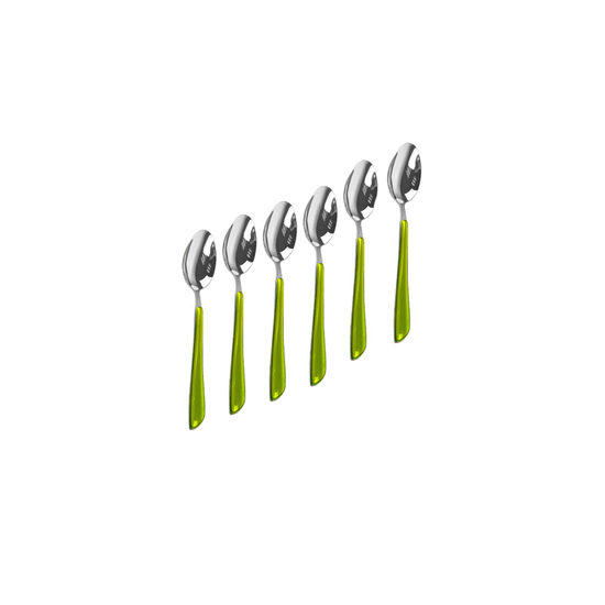 Picture of Stainless Steel Spoon with Colored Handle, 6 Pcs - 14 Cm