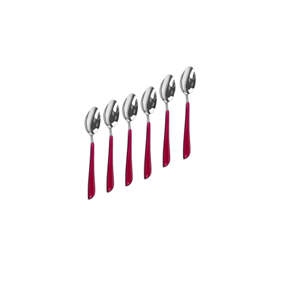 Picture of Stainless Steel Spoon with Colored Handle, 6 Pcs - 14 Cm