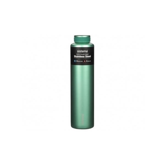Picture of Sistema - Stainless Steel Bottle, 600ml - 5.4 x 5.4 x 21.3 Cm